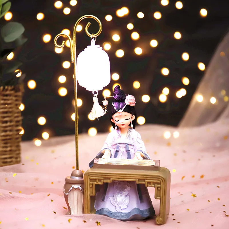

Ancient Chinese Court Style Figurines with LED Light Creative Home Decoration Wedding Gifts Night Lamp Children Birthday Gifts