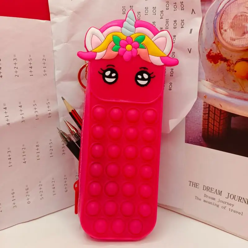 Pop-сумка чехол для карандаша Kawaii силиконовый бумажник сумки пуш-пузырьки