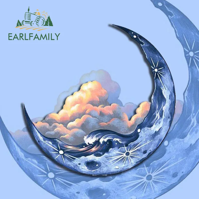 

EARLFAMILY 13 см x 12,9 см для Луны, облака, фантастические автомобильные наклейки, креативные строительные солнцезащитные водонепроницаемые стильные автомобильные наклейки для ноутбука