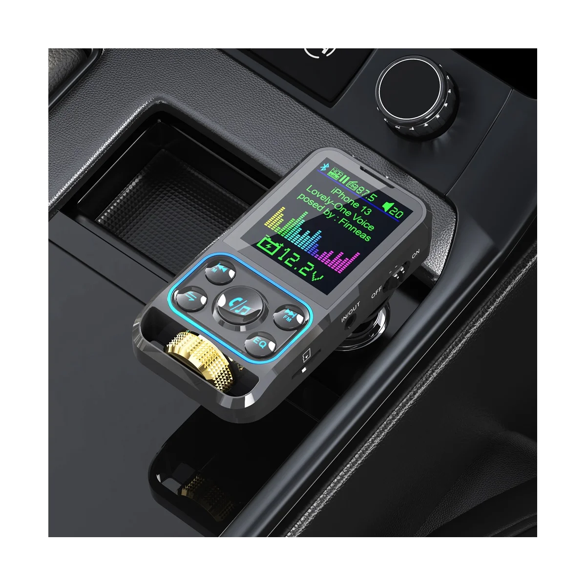 Фото BC83 Автомобильный Bluetooth MP3-плеер с двойной быстрой зарядкой, FM-передатчик, регулятор эквалайзера, автомобильные аксессуары №2