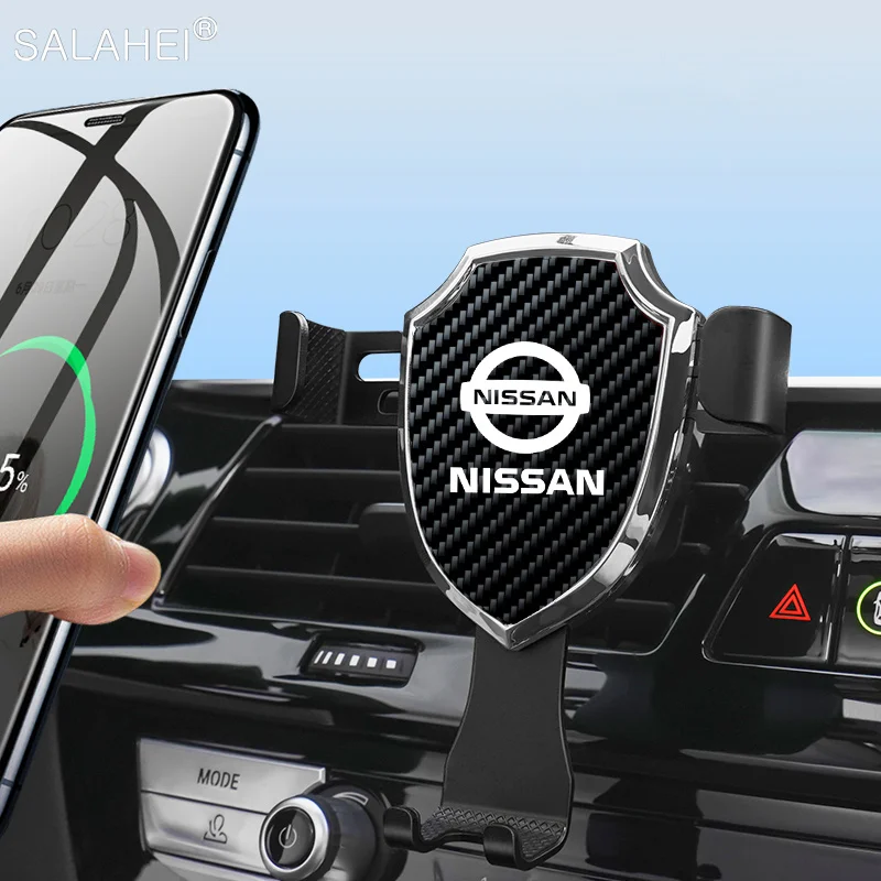 

New Gravity Auto Phone Holder Car Air Vent Clip Mount Mobile Phone Stand Support For Nissan Note Juke Sentra Patrol Navara Micra