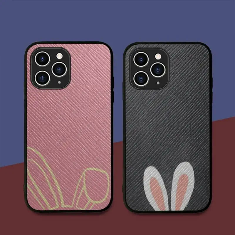 

happy easter kawaii rabbit ears Phone Case Hard Leather Case for iPhone 11 12 13 Mini Pro Max 8 7 Plus SE 2020 X XR XS Coque