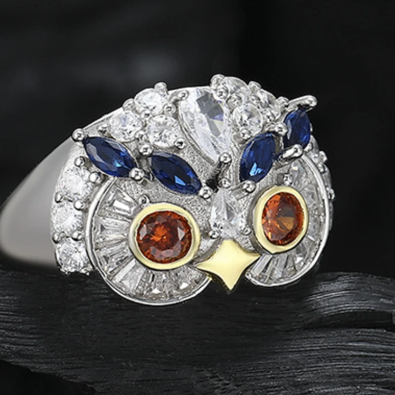 

S925 Sterling Silver Niche Design Owl With a High-end Feel Light Luxury Retro Daily Simplicity And Versatile Noble Ring