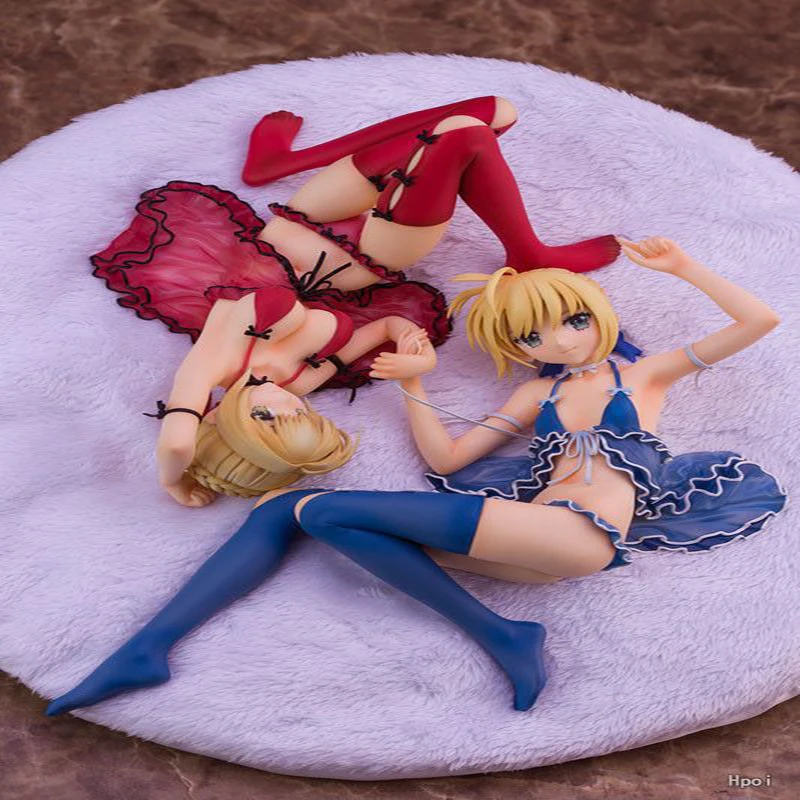 

Fate Grand Saber Anime Action Figure Red Saber Nero PVC Swimsuit Sleeping Fate Stay Night Model Collectible Toys Drecotion Gift