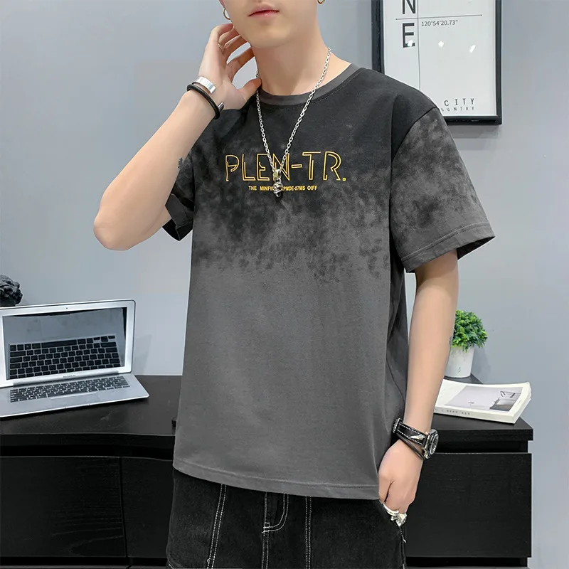 

2023HOT T-shirt men's summer 2021 new trendy brand trend cotton casual half-sleeved clothes loose Korean compassionate
