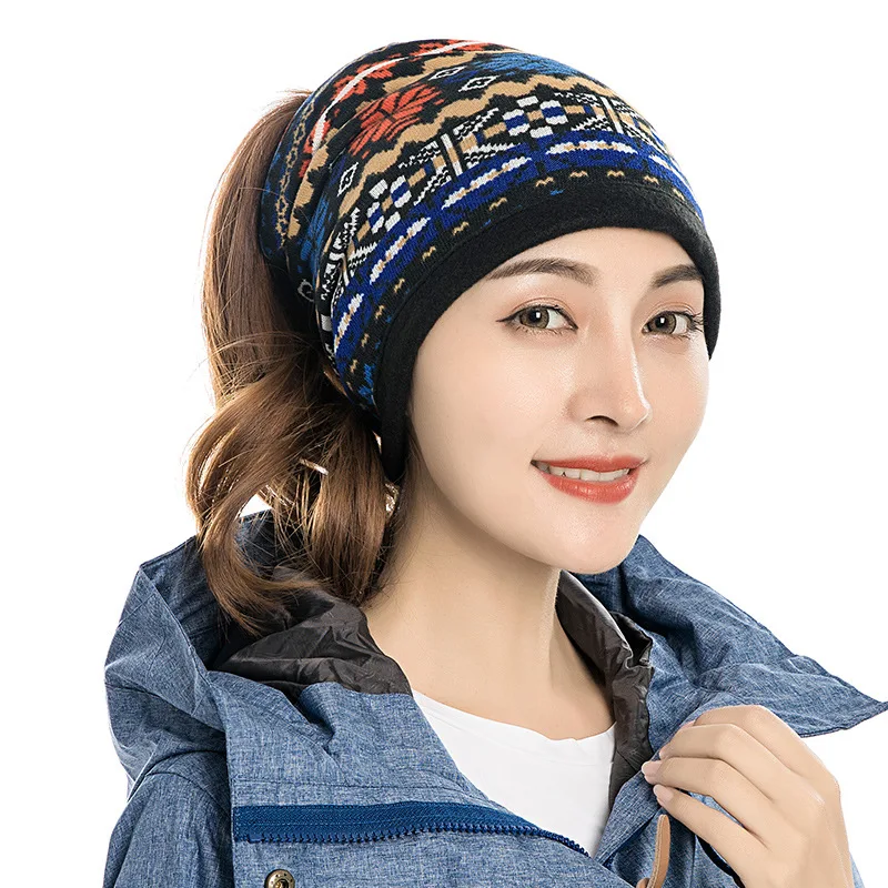 

Autumn and Winter Outdoor Fleece Scarf Men's and Women's Pullover Double-Layer Bandana Winter Multi-Functional Headgear