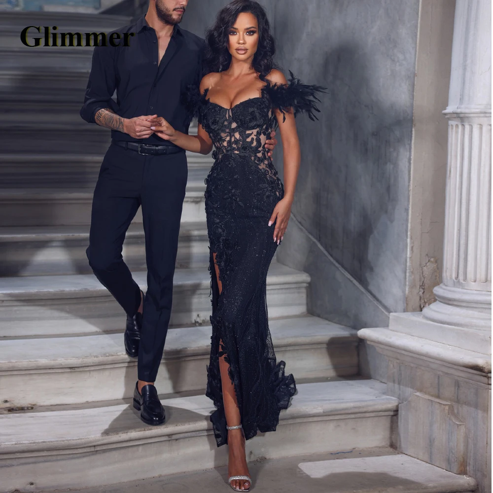 

Glimmer Sexy Elegant Evening Dresses Feather Formal Prom Gowns Customizable Colors Abendkleider Vestidos De Gala For Women 2023