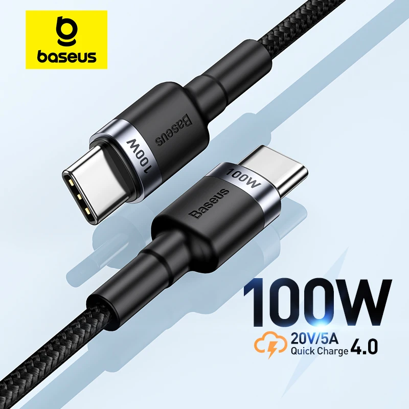 Baseus USB Type C To USB C Cable For iPhone 17 16 100W/5A PD Fast Charging Charger Cord For Macbook Xiaomi Samsung Type-C Cable