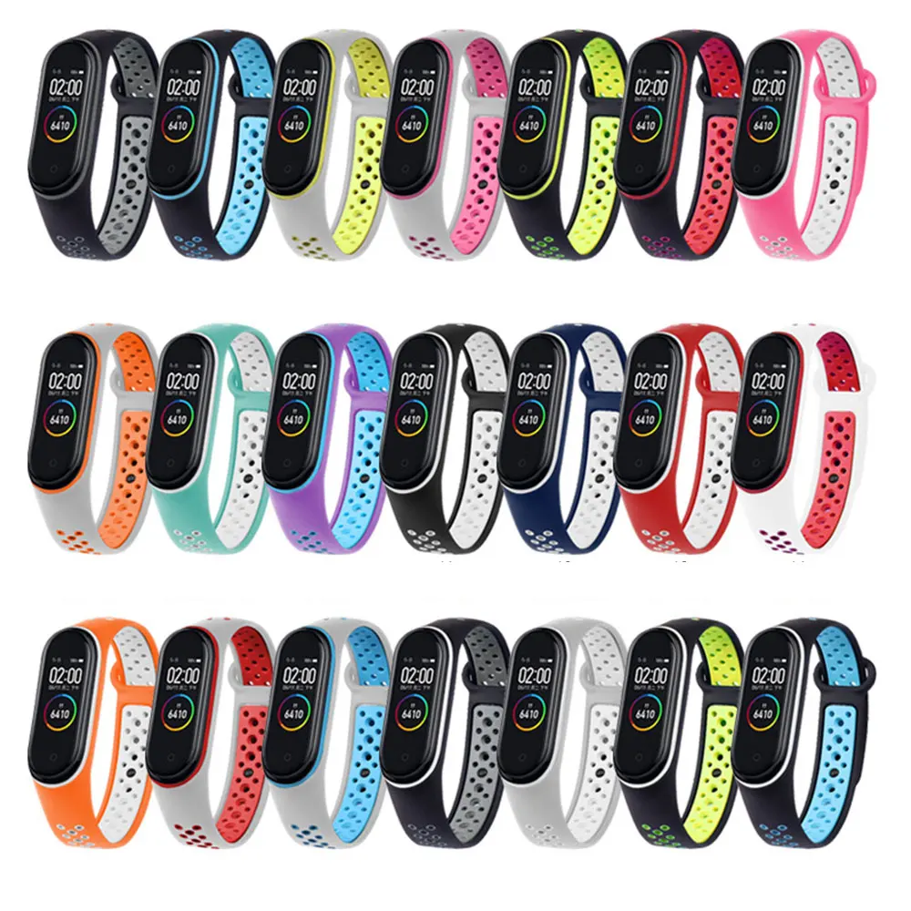 

Ремешок для Xiaomi Mi Band 4 3, сменный двухцветный браслет для наручных смарт-часов M3 M4, для Xiaomi MiBand4 3 M3 M4