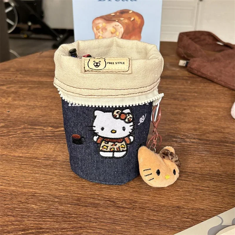 Новинка канцелярские сумки Hello Kitty милый вельветовый органайзер для ручек в стиле