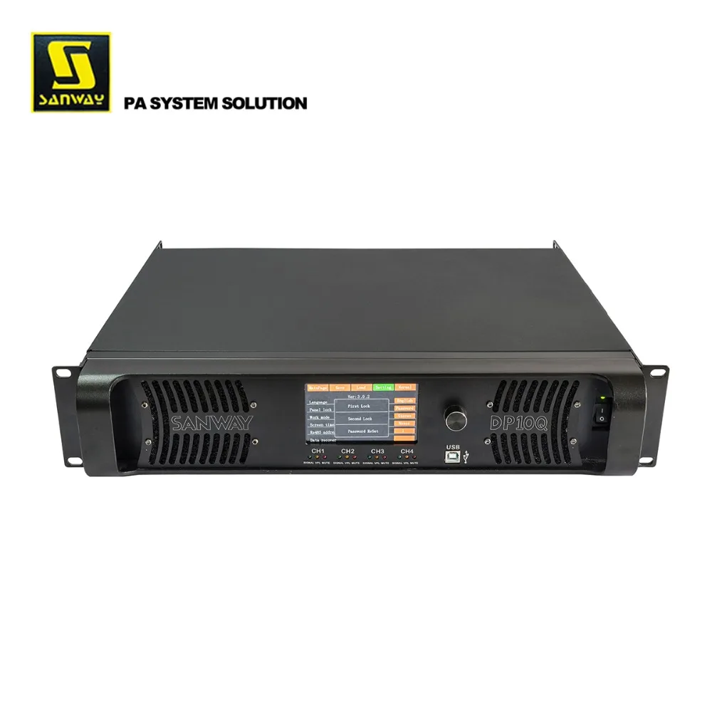 

4 Channel Digital DSP Audio Power Amplifier with Touch Screen