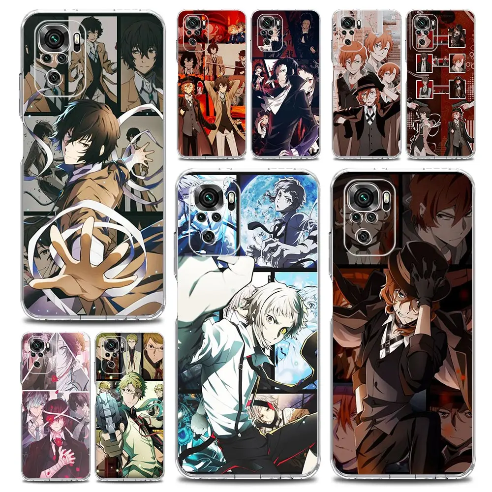 

Cartoon Bungo Stray Dogs Clear Phone Case For Xiaomi Redmi Note 12 5G 9S 9 8 10 11 Pro+ 9T 8T 10C 9C 9A 7 Pro Soft Back Cover