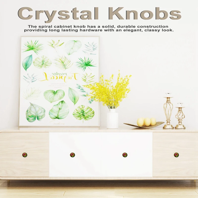 

10PCS 30MM Colorful Crystal Knobs Glass Cabinet Knobs Drawer Pulls Handle For Home Cabinet Drawer And Dresser