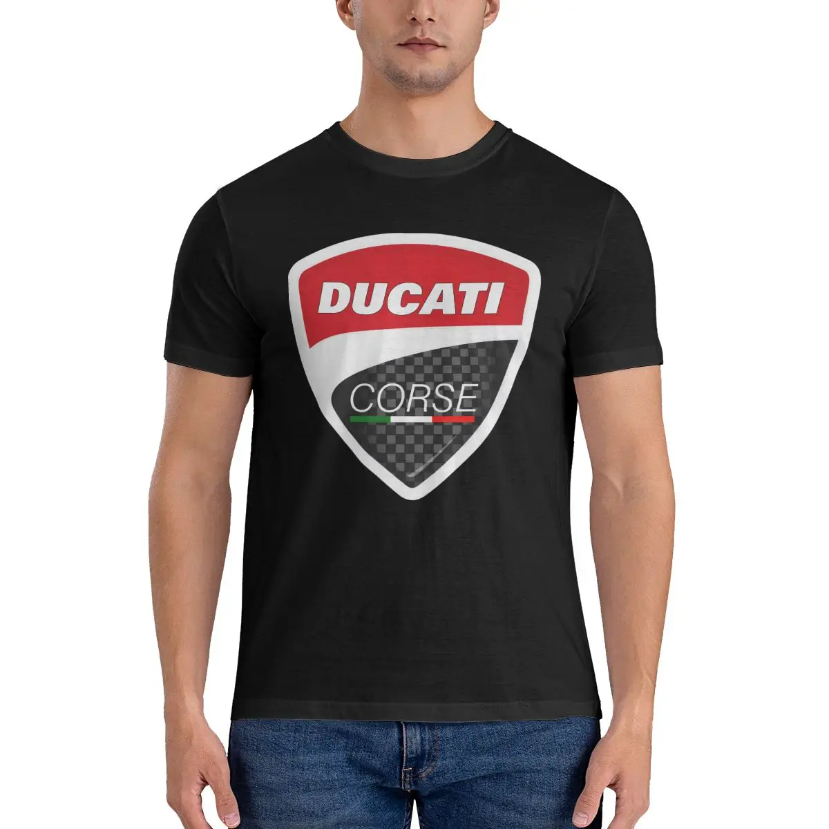 

Модная футболка Ducati с принтом, Хлопковая мужская футболка, мужские топы, забавная футболка с коротким рукавом