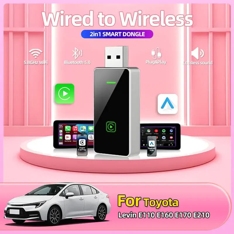 Модный 2в1 проводной к беспроводному автомобильному адаптеру OEM автомобильной