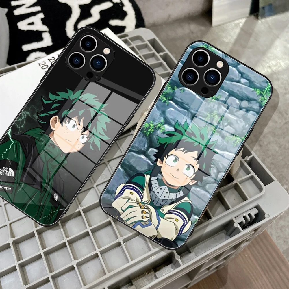 For IPhone 13 Pro Luxury Academia Anime Izuku Phone Case Tempered Glass 13 11 12  XR XS MAX 7/8 X 14 Plus 12 Mini Covers
