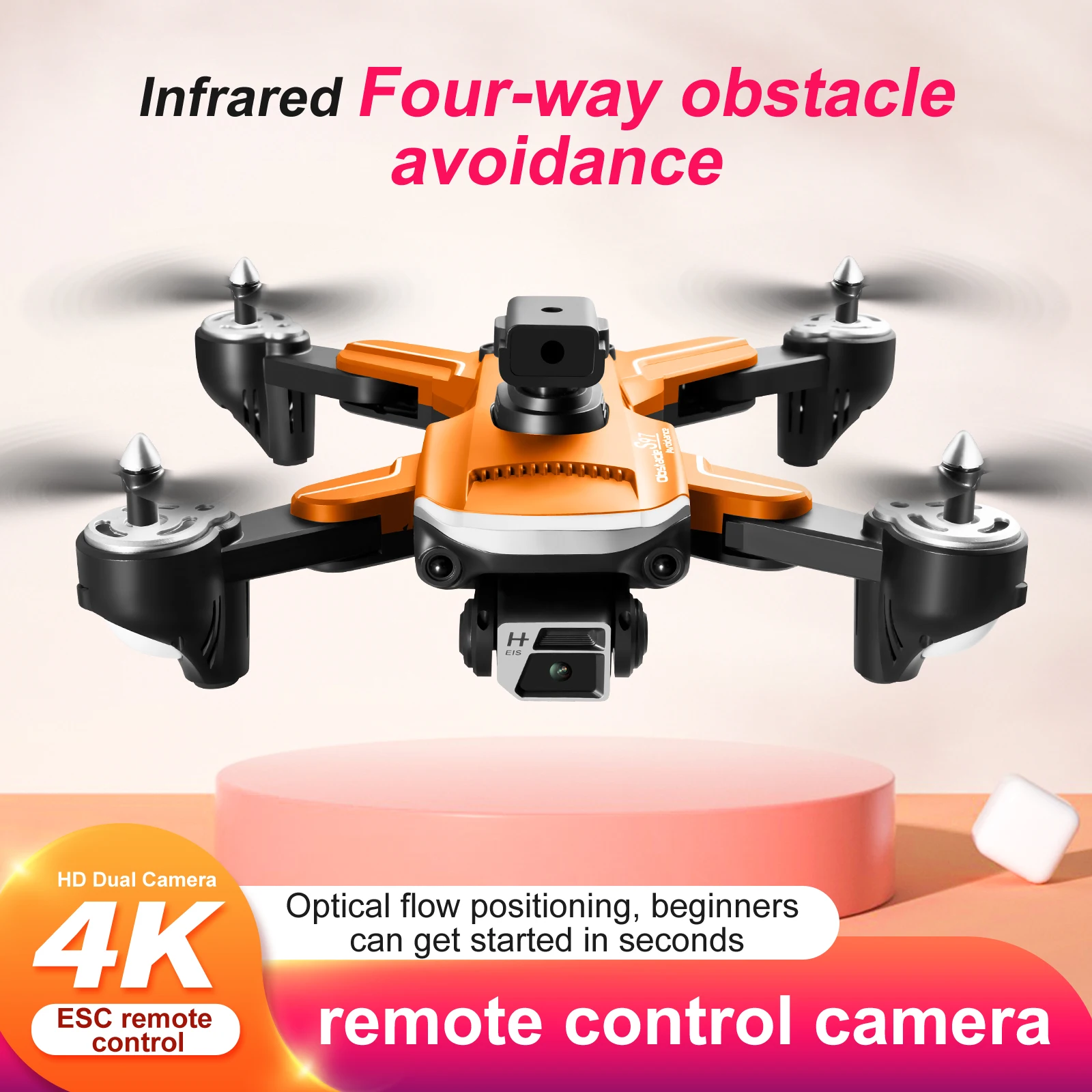 

New S97 Drone 4k Profesional HD Dual Camera WiFi Fpv Obstacle Avoidance Quadcopter Foldable ESC Trajectory Flight Rc Drone Toys