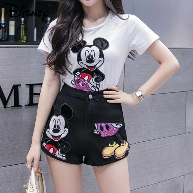 

Женские джинсовые шорты с вышивкой и блестками, из двух предметов