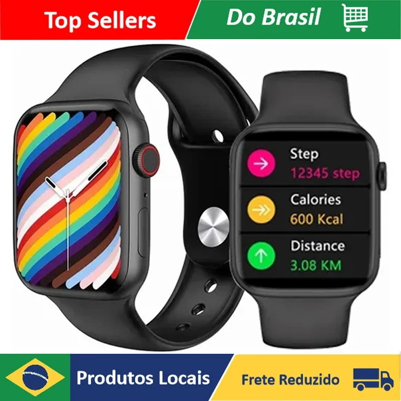 

Smartwatch W17 Série 7 Com Nfc Original Lançamento Smart Watch Women Watch Blood Oxygen Heart Rate Sleep Monitor 12 Sport Models