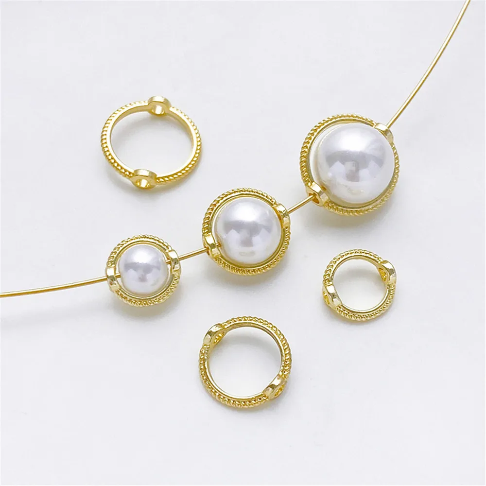 

14K gold color lace wrap bead ring straight hole bead ring DIY bracelet necklace separated bead headgear material accessories