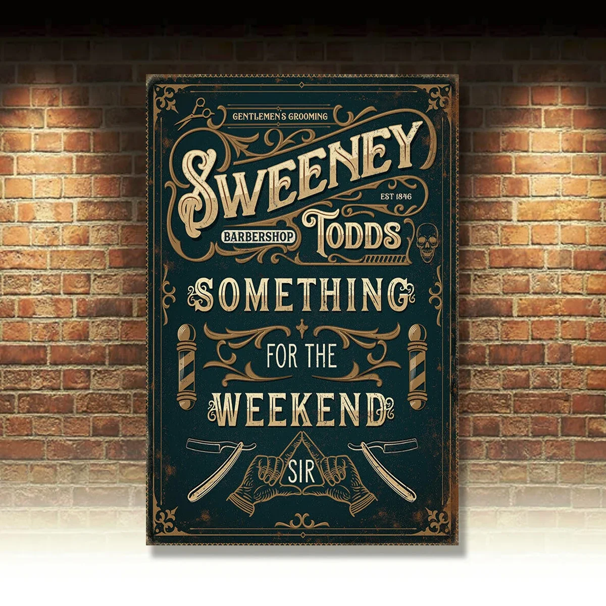 Металлическая/стальная настенная вывеска Sweeny Todds винтажный домашний декор