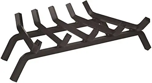 

Duty Fireplace Grate - Solid Metal Log Holder Grate with 3/4\u201D Bars - Heater for Wood Stove with Heavy Gauge Wrought Iron