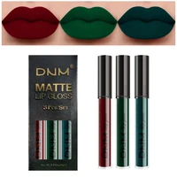dnm 3pcs liquid lipstick waterproof long lasting cosmetic black blue purple green matte lip gloss nude lip tint stain makeup