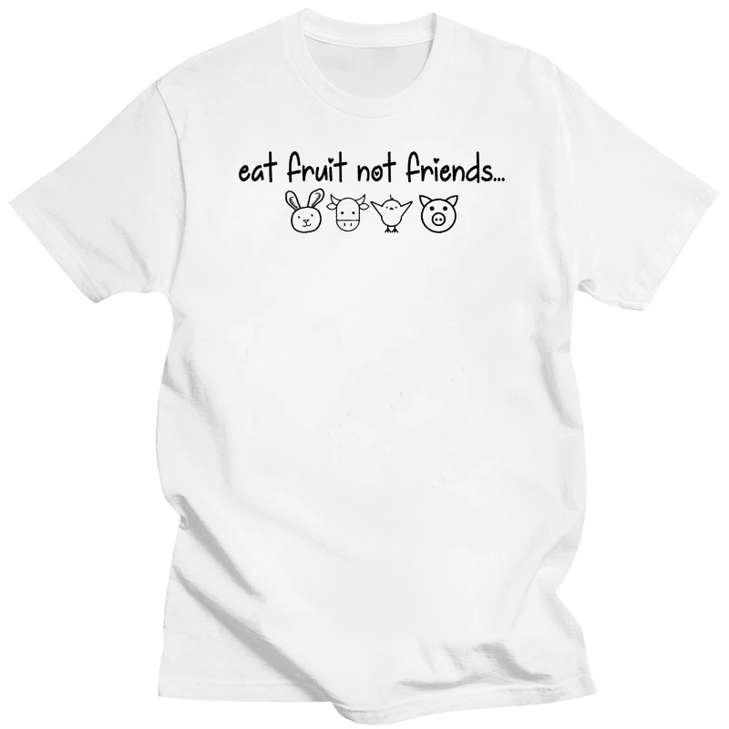 

Eat Fruit Not Friends T Shirt Animal Lover Vegan Vegetarian Gift Tee S-5XL