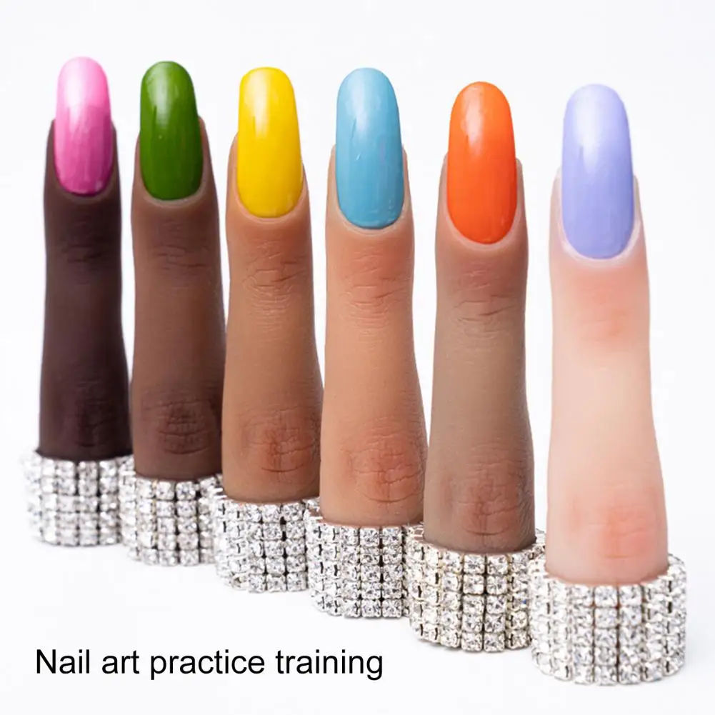 

Soft Silicone Practice Fake Finger Nail With Joints Bendable False Fingernails Tips Manicure Nail Training Model Accesories