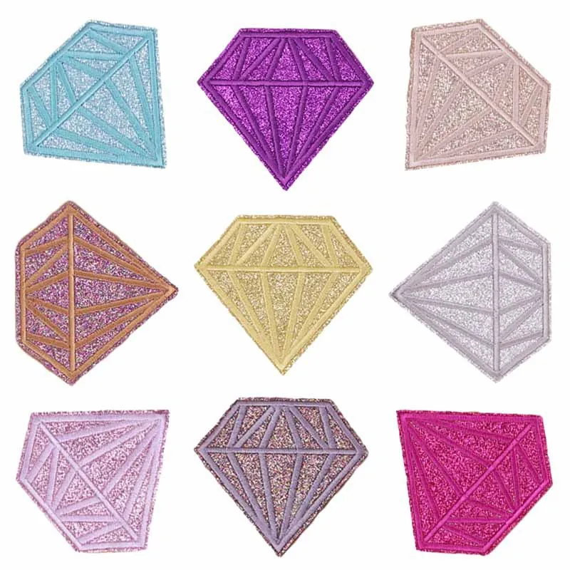 

9Pcs Shiny Gem shape Used For On Clothes repair Hat Jeans sheet Sticker DIY sew Ironing Embroidered Patch Applique decorate