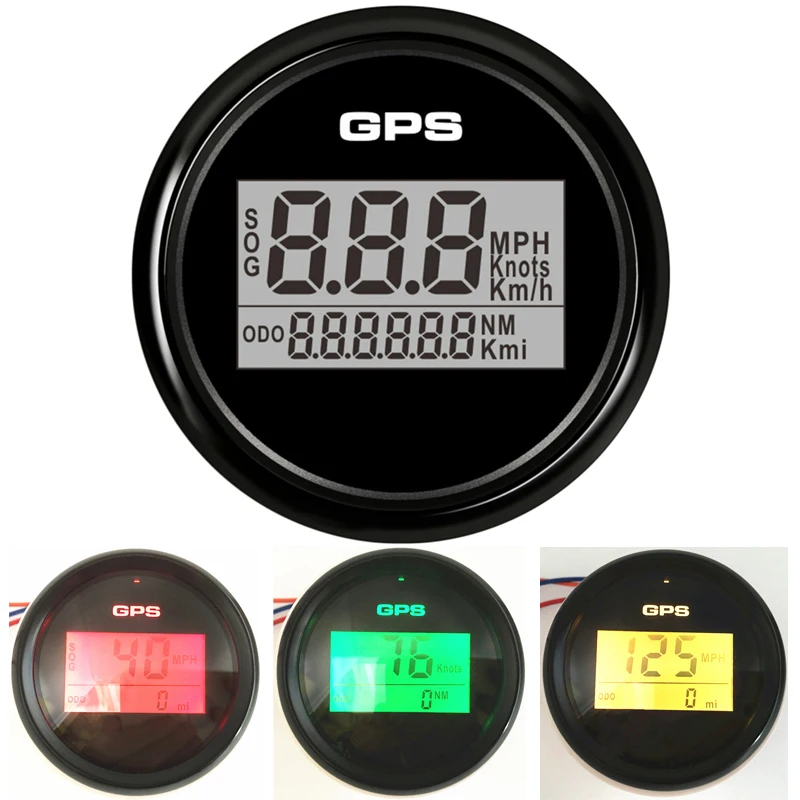Новый тип 52 мм автоматические GPS-спидометры 0-999 км/ч с узлами Mph-сопротивления Sog
