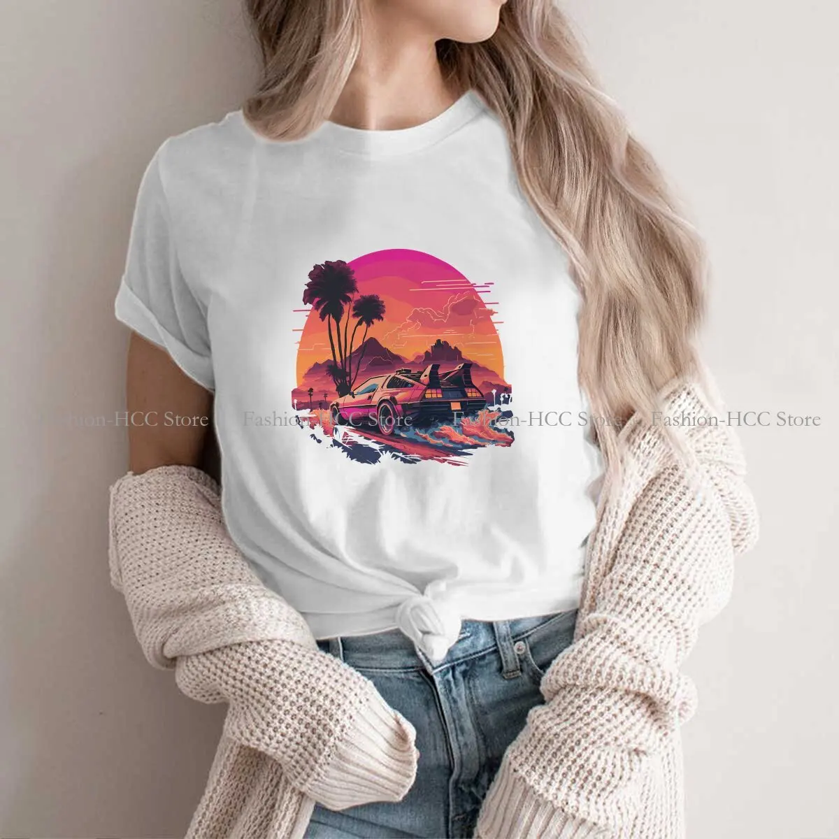 Футболка из полиэстера с принтом Назад в будущее коротким рукавом