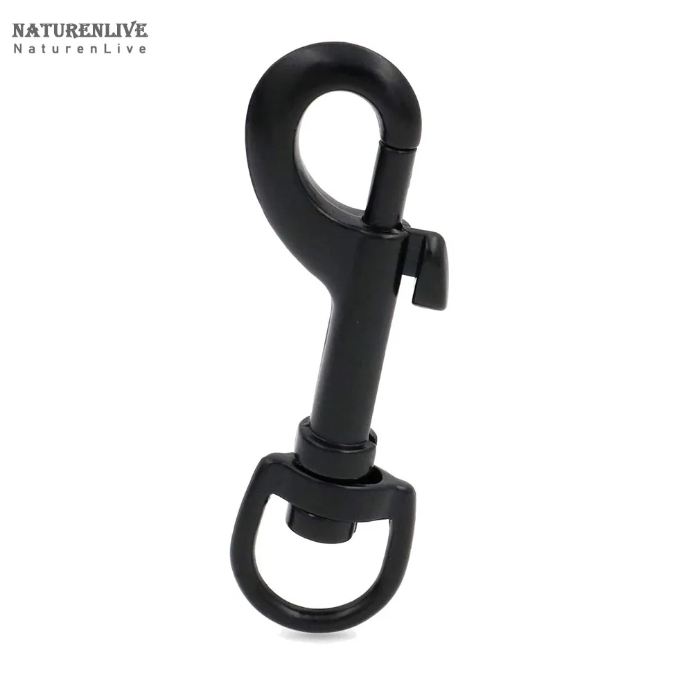 

4PCS 316 black Stainless Steel 65/70/75/90/100mm Swivel Eye Snap Hook Dive Single Ended Swivel Eye Bolt Hook Buckle & Pet Chains
