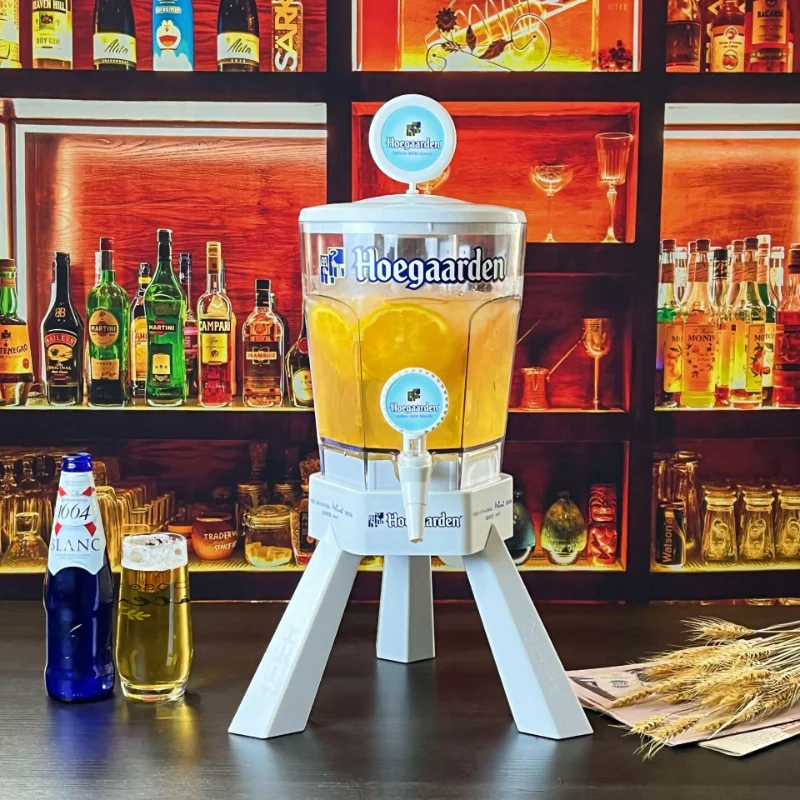 

3 Liters Hoegaarden Beer Tower Dispenser Beer Cooler Beverage Dispenser with Ice Tube for Bars Restaurant Party BT82