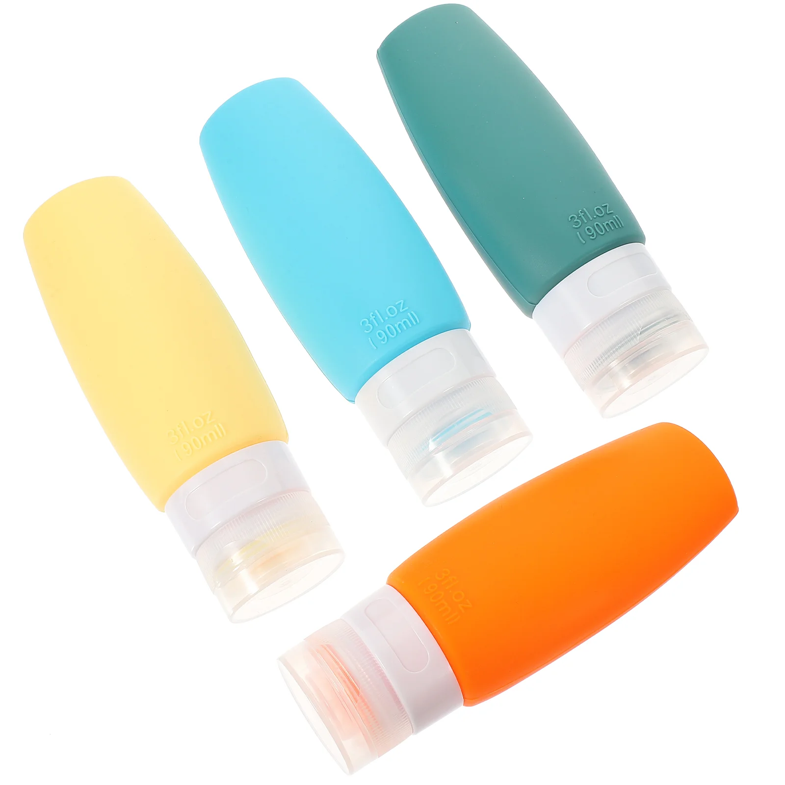 

4 Pcs Travel Bottles Lotion Container Liquid Silica Gel Shampoo Containers Silicone Size Toiletries