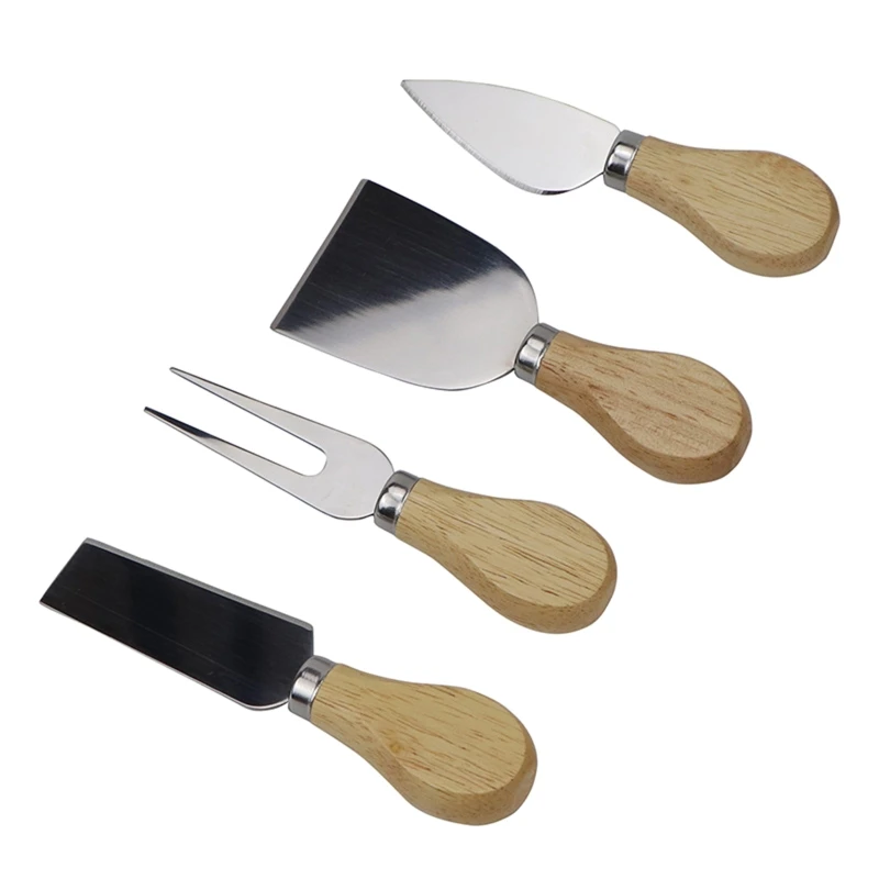 

Cheese Knives with Wood Handle Steel Stainless Cheese Slicer Cheese Cutter Mini Knife Butter Knife & Fork Cheese Utensil