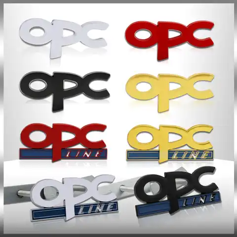 Автомобильные аксессуары 3D, металлический логотип OPC линии, передняя решетка радиатора автомобиля, Эмблема багажника, наклейка для Opel Corsa ...
