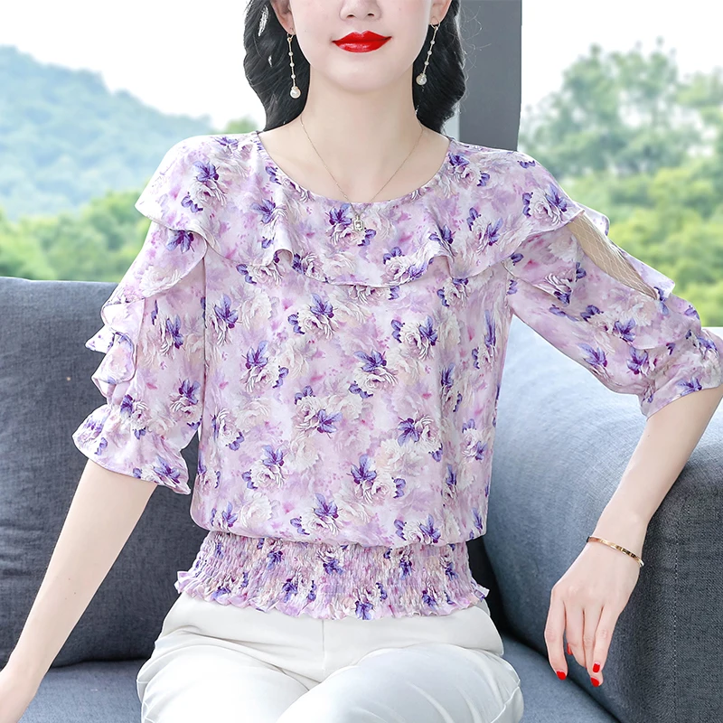 Женская шифоновая блузка Dingaozlz