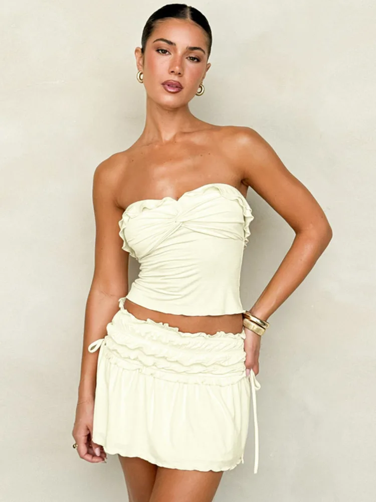 Mozision сексуальная короткая юбка комплекты из двух предметов лоскутные топы без