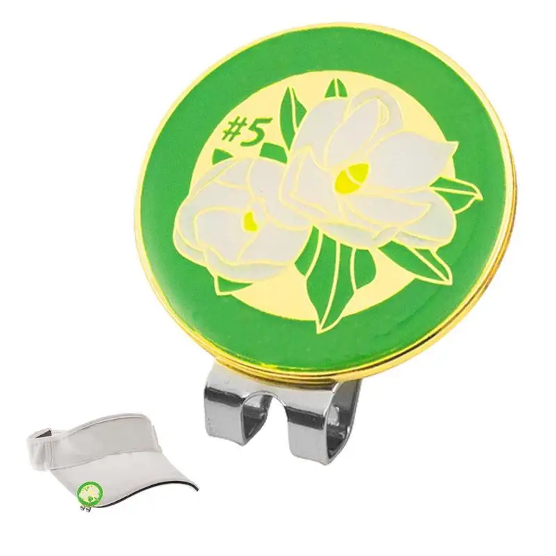 

Магнитные магнитные маркеры для гольфа с зажимами для шляп, магнитный маркер для гольфа с изображением магнолии, зажим для шляпы, маркер для...