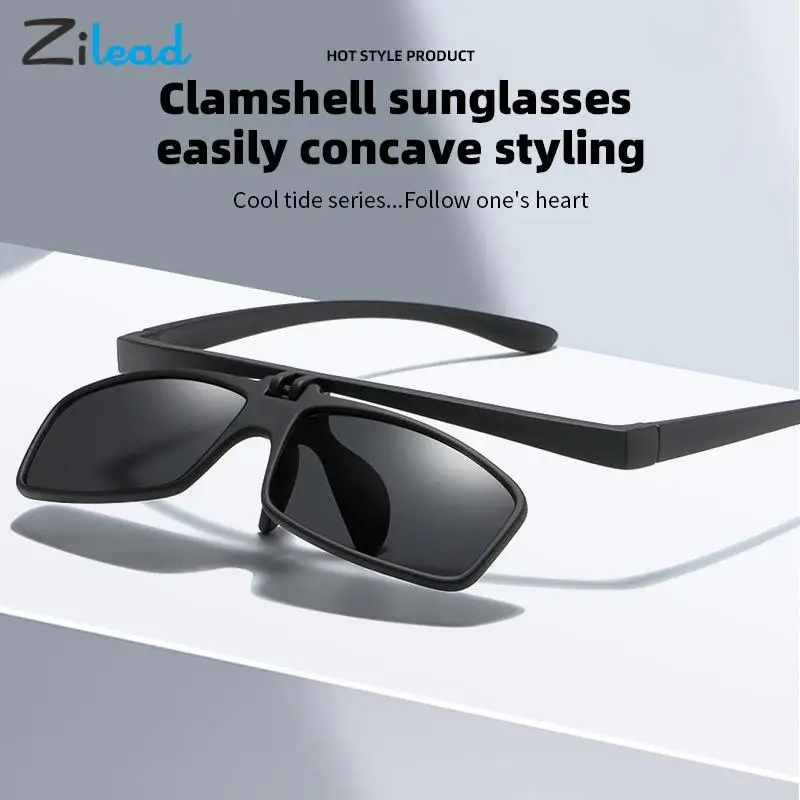 

Zilead New Personality Flap Sunglasses Unisex Women Men Driving Fishing Polarized Sunglasses UV Protection Flip Cover Sunglasses