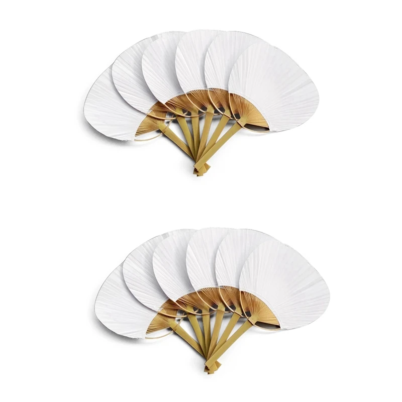 

50Pcs/Lot Wedding White Paddle Fan For Wedding Decoration Children's DIY Fan