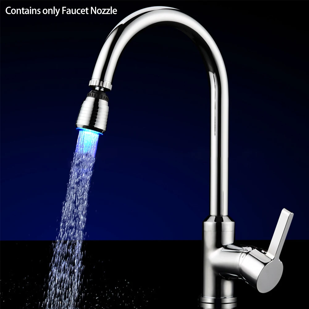 

Swivel Color Changing For Kitchen Sink 360 Degrees Rotation Tap Home Water Saving Accessories LED Lighting Aerator Faucet Nozzle