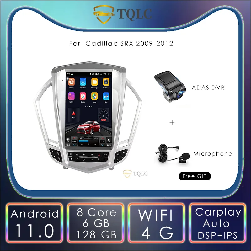 

Car Radio Android 11.0 Tesla Style Vertical Player For Cadillac SRX 12.1 inch Car Radio Carplay Car Multimedia Player Autoradio