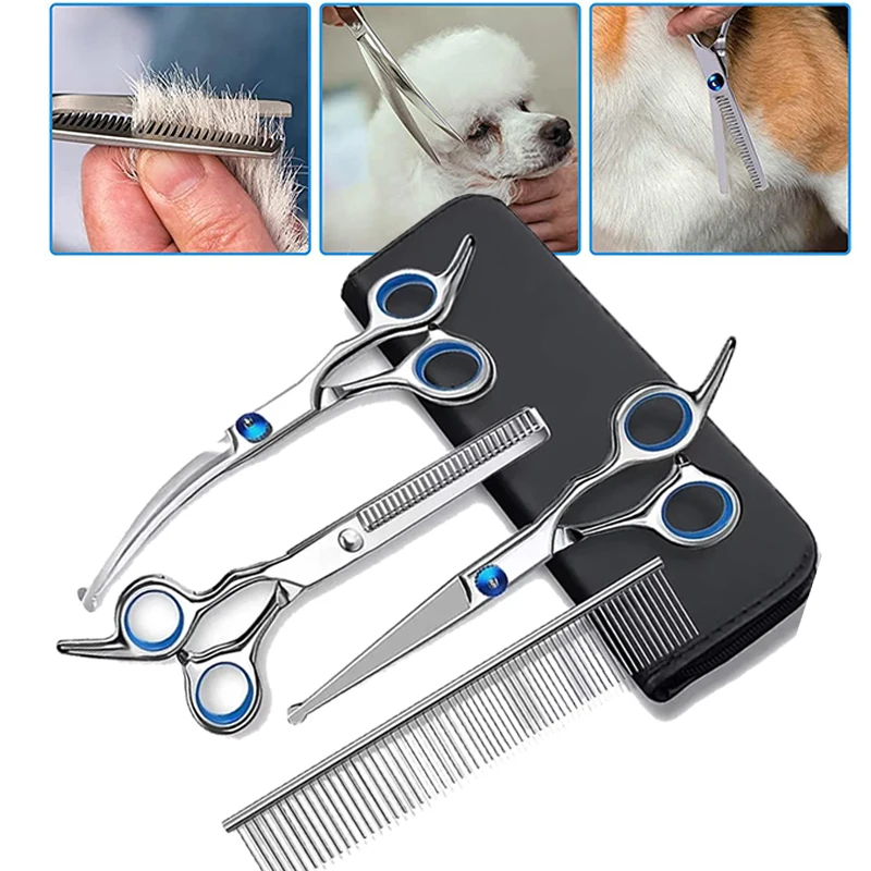 

Grooming Dog Professional Round Kit 5 Comb Stainless Hair Cutting Safety Tool Head Pet Ergonomic Scissors Grooming Dog Steel In1