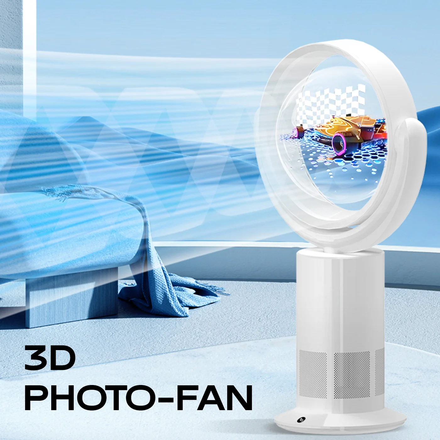 Фото COEUS 20-30 см 3D голограмма безлопастной вентилятор электрическое охлаждение настольная башня интеллектуальная подставка напольная с кондиционером в помещении №4