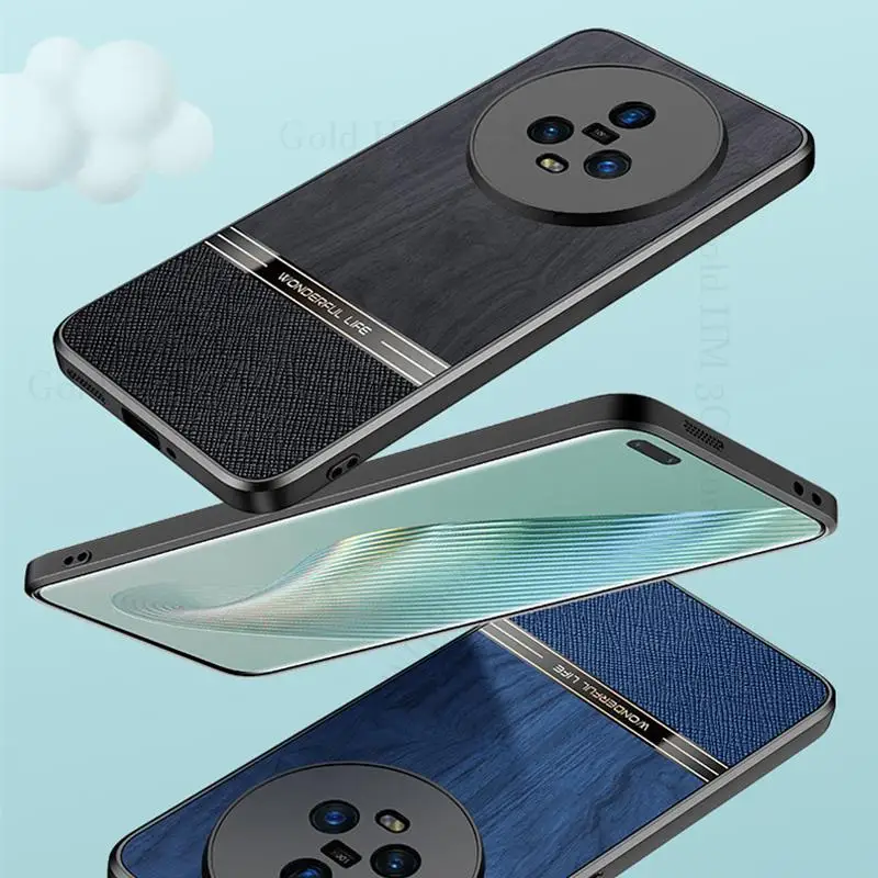 Capa For Honor Magic 5 Pro Imitate Wood Texture Leather Phone Case For Magic 4 Pro Lens Protective Cover For Magic 5 4 Pro Funda