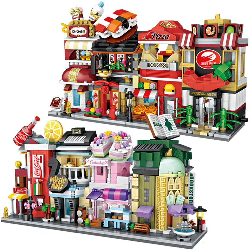 

Модель в виде улицы города, ресторана, сада, отеля, сборная мини-модель дома, развивающие игрушки, строительный блок, детские подарки
