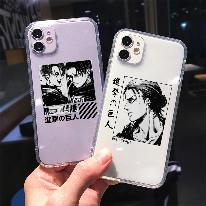

Anime Japanese Attack on Titan Phone Case for IPhone 13 11 12 Mini Pro XS MAX 8 7 6 6S Plus X SE 2020 XR Smith Erwin Clear Cover
