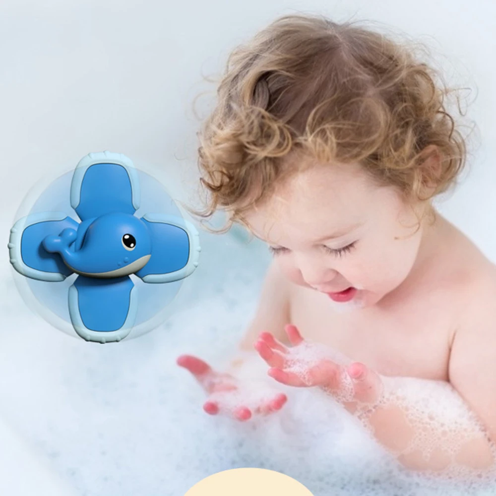 

Baby Bath Toys Funny Bathing Sucker Spinner Suction Cup Cartoon Rattles Educational Toys For Children Boys Gift 3PCS